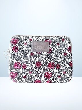 Coach Poppy Graffiti Floral Laptop Sleeve 16” (White/Pink)